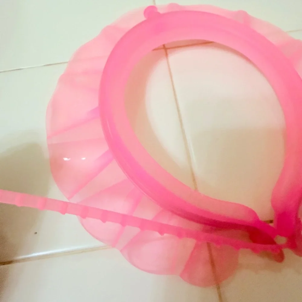 Pink Adjustable Baby Bath Visor Shampoo Shield for Hair Washing Water Guard